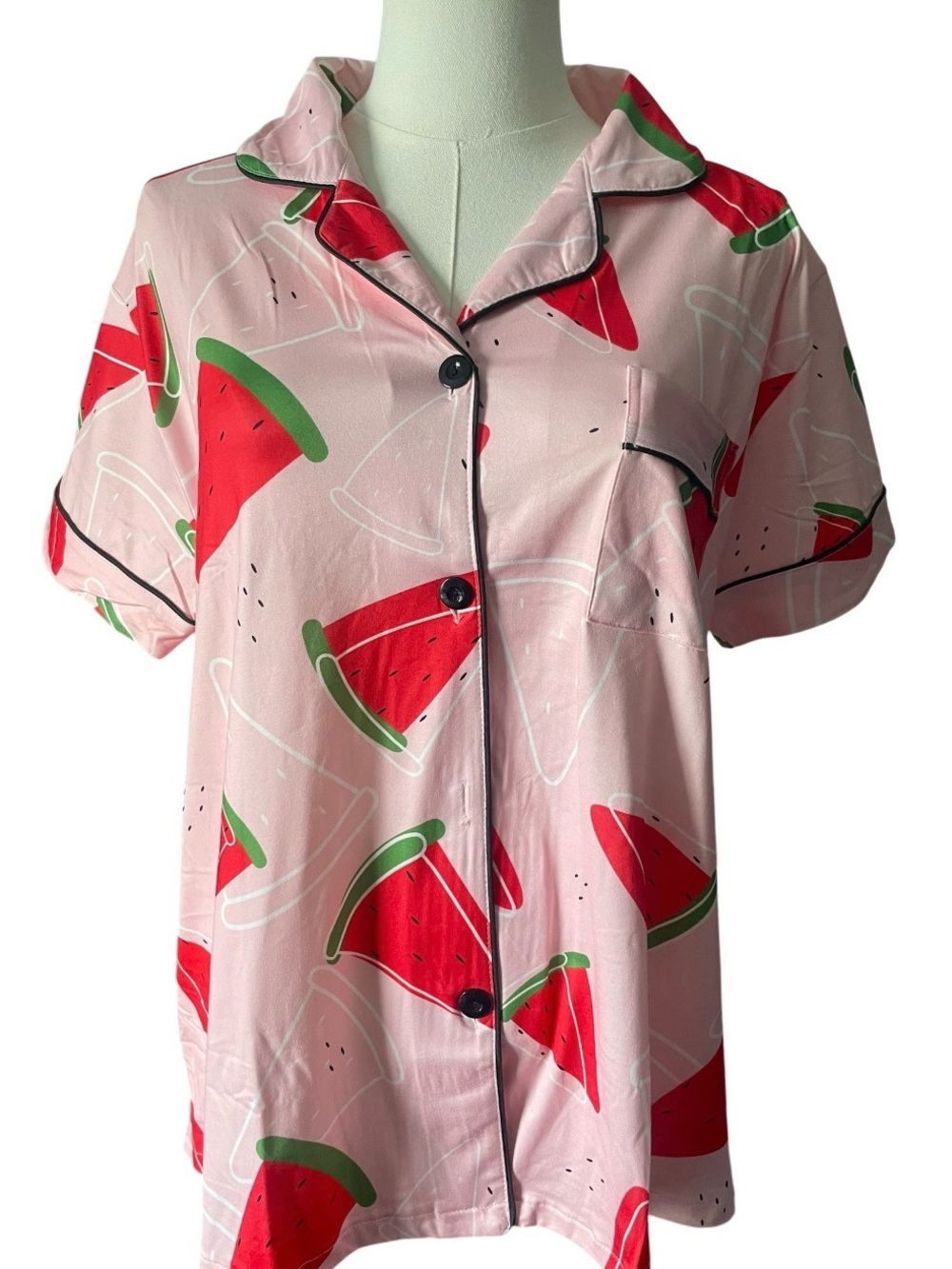 Watermelon Print Satin Pajama Set 🍉 NIB | Size Large - Picture 3 of 14